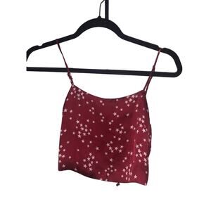 Starred Crop Top Crimson